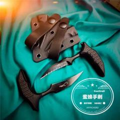 2PC/Set All Black Claw karambit Tactical Fixed Blade Knife