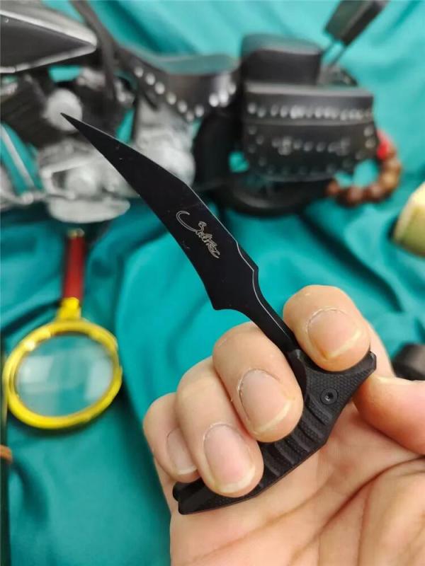 2PC/Set All Black Claw karambit Tactical Fixed Blade Knife