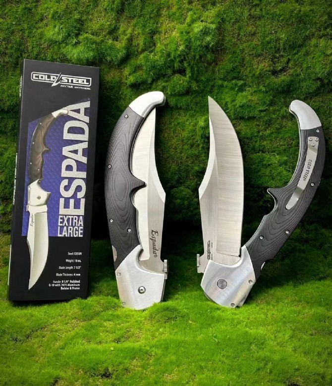 CS 62MA XL Espada Folding Knife 7.51" S35VN Satin Blade, Polished G10 Handles with Aluminum Bolsters, Lockback