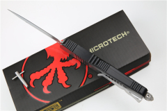 Microtech Troodon AUTO OTF Knife 3.74" M390 Satin Double Edge Dagger Blade, Aviation Aluminum Handles