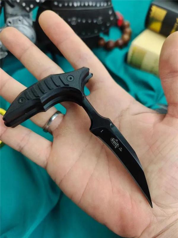 2PC/Set All Black Claw karambit Tactical Fixed Blade Knife