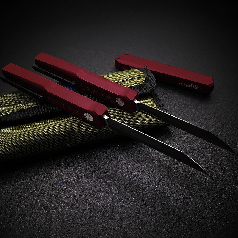 Slenderman SLM Combat OTF Knife 3.34" CPM-D2 Satin Blade, T6-Aviation Aluminum Handles
