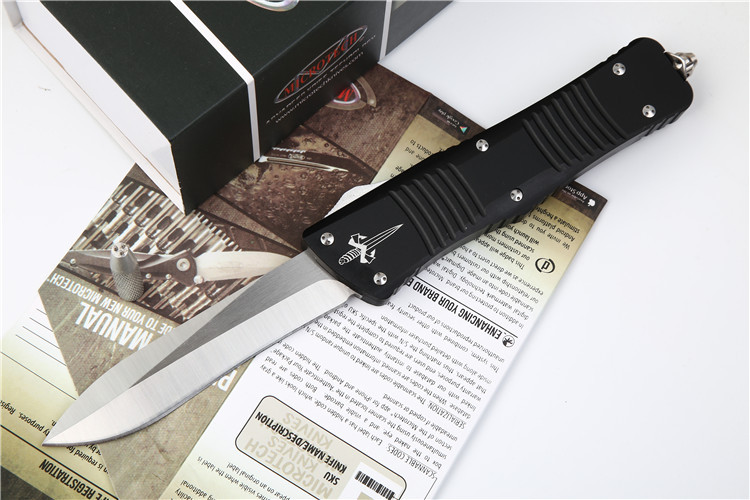 Microtech Combat Troodon AUTO OTF Knife 3.77" D2 Satin Blade, Aviation Aluminum Handles