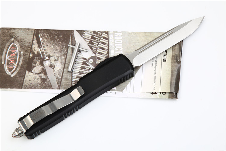 Microtech UTX-70 Ultratech OTF AUTO Knife 3.34" D2 Plain Blade, Aluminum Alloy Handles