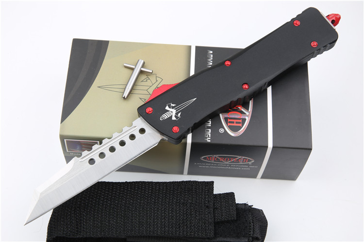 Microtech Combat Troodon AUTO OTF Knife 3.77" D2 Satin Blade, Aviation Aluminum Handles