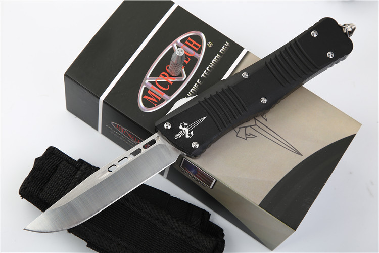 Microtech Combat Troodon AUTO OTF Knife 3.77" D2 Satin Blade, Aviation Aluminum Handles