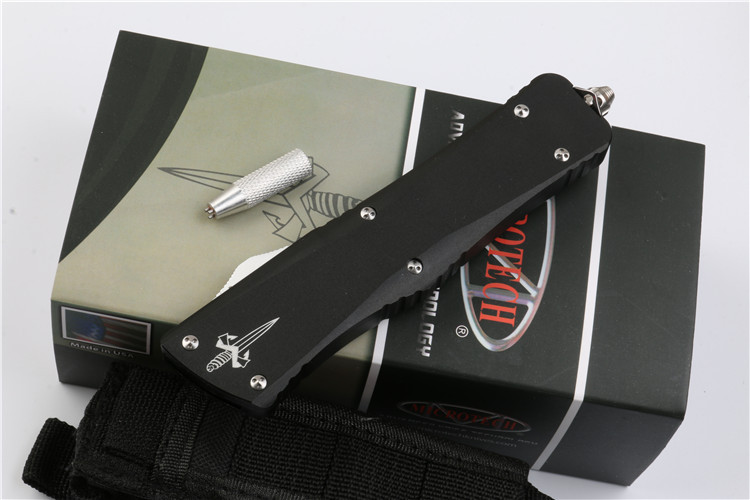 Microtech Combat Troodon AUTO OTF Knife 3.77" D2 Satin Blade, Aviation Aluminum Handles