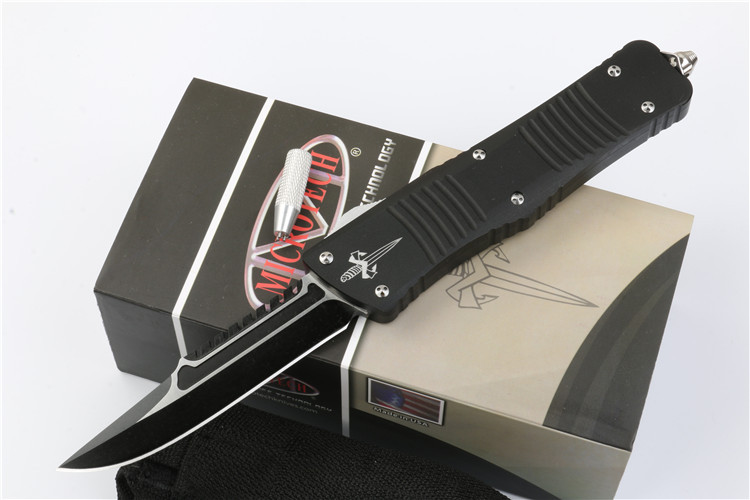 Microtech Combat Troodon AUTO OTF Knife 3.77" D2 Satin Blade, Aviation Aluminum Handles
