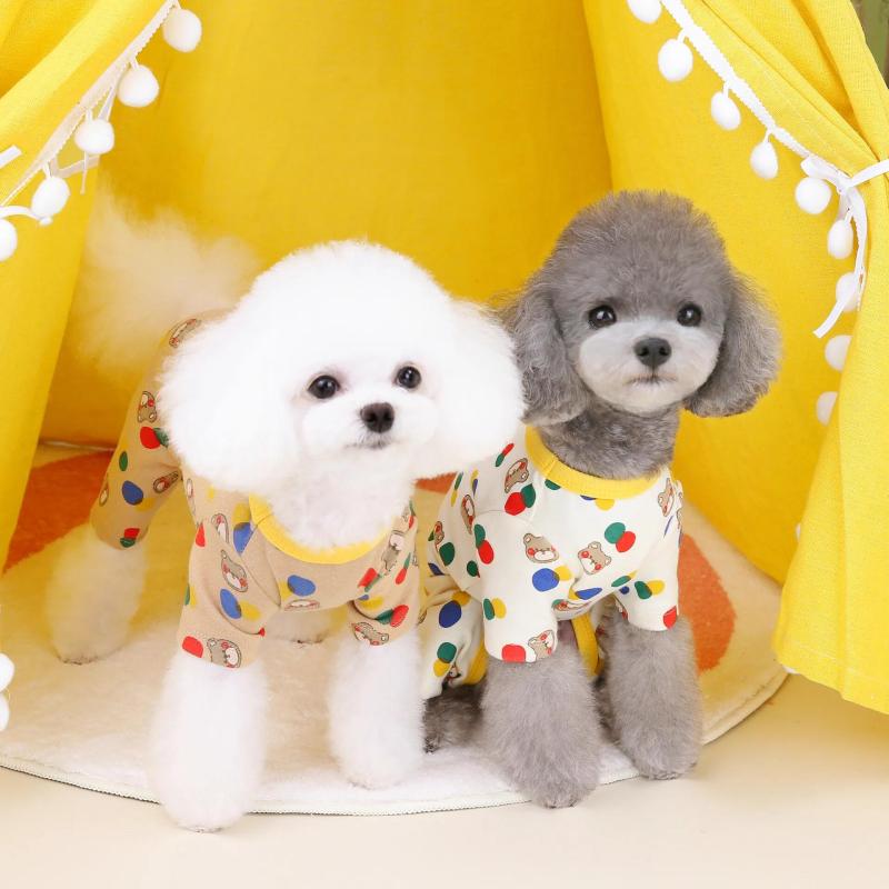 Colour Ball Bear Four-legged Pet Clothes Autumn Puppy Warm Clothing Pet Supplies Teddy Housewear Wholesale S-2XL