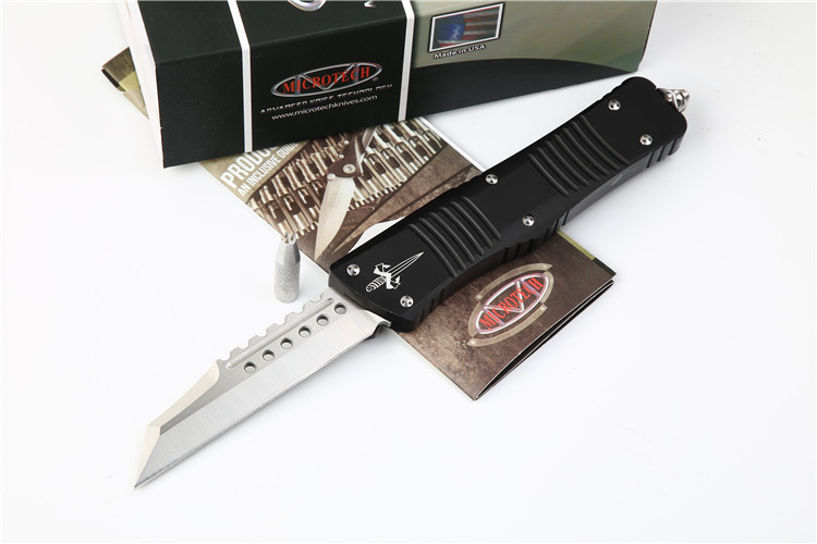 Microtech Combat Troodon AUTO OTF Knife 3.77" D2 Satin Blade, Aviation Aluminum Handles