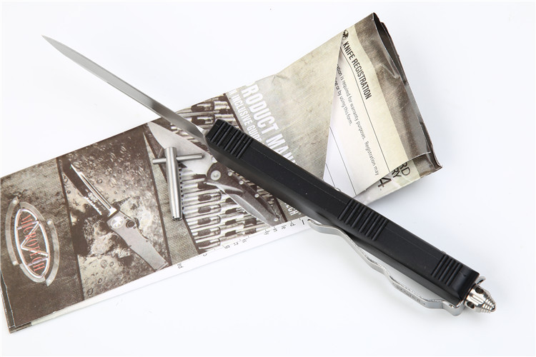 Microtech UTX-70 Ultratech OTF AUTO Knife 3.34" D2 Plain Blade, Aluminum Alloy Handles