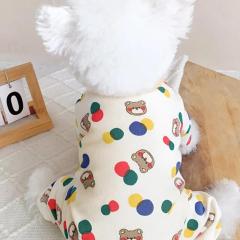 Colour Ball Bear Four-legged Pet Clothes Autumn Puppy Warm Clothing Pet Supplies Teddy Housewear Wholesale S-2XL