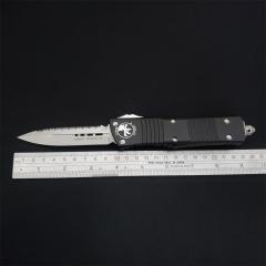 Microtech Troodon AUTO OTF Knife 3.74" M390 Serrated Double Edge Blade, Aviation Aluminum Handles