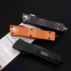 Microtech Troodon AUTO OTF Knife 3.74" M390 Serrated Double Edge Blade, Aviation Aluminum Handles