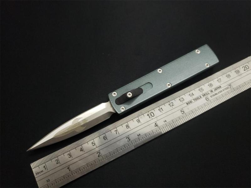Microtech Rocket Design AUTO OTF Knife 2.75" D2 Satin Dagger Blade, Aluminum Alloy Handles