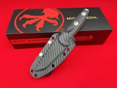 Microtech Mini Socom Alpha Fixed Blade Knife 3.50" M390 Stonewashed Tanto Point, G10 Handles, Kydex Sheath