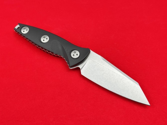 Microtech Mini Socom Alpha Fixed Blade Knife 3.50" M390 Stonewashed Tanto Point, G10 Handles, Kydex Sheath
