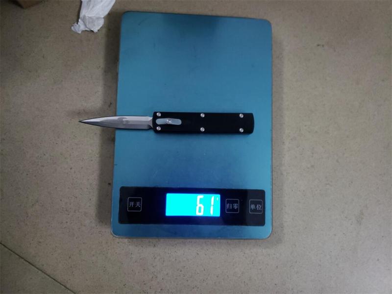 Microtech Rocket Design AUTO OTF Knife 2.75" D2 Satin Dagger Blade, Aluminum Alloy Handles