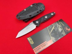 Microtech Mini Socom Alpha Fixed Blade Knife 3.50" M390 Stonewashed Tanto Point, G10 Handles, Kydex Sheath
