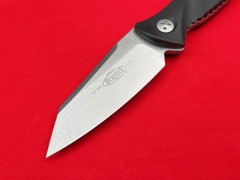 Microtech Mini Socom Alpha Fixed Blade Knife 3.50" M390 Stonewashed Tanto Point, G10 Handles, Kydex Sheath