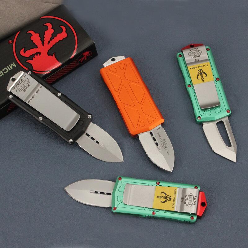 Microtech Exocet OTF Money Clip AUTO Knife 1.96" Black 204P Double Edge Blade, Aluminum Handles