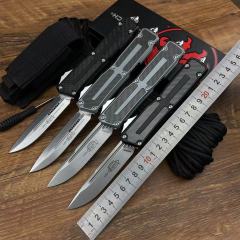 Microtech Scarab II D/E OTF AUTO Knife 3.89" M390MK Blade, Black Aviation Aluminum Handles