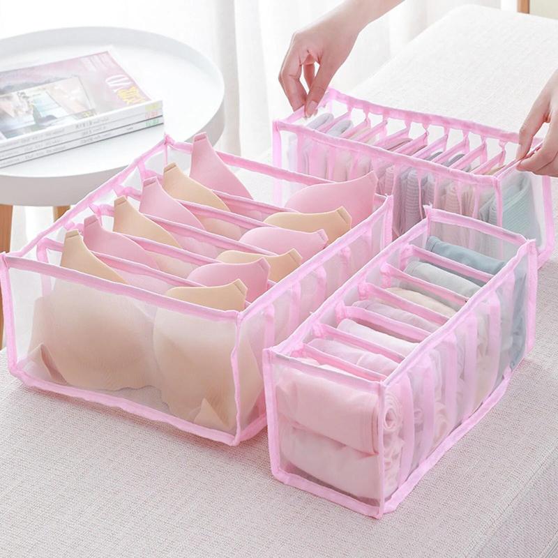 New In Household Foldable Mesh Drawer Organizers Storage Box Socks Bra Panties Home Storage Organizer Housewear & Furnishings
