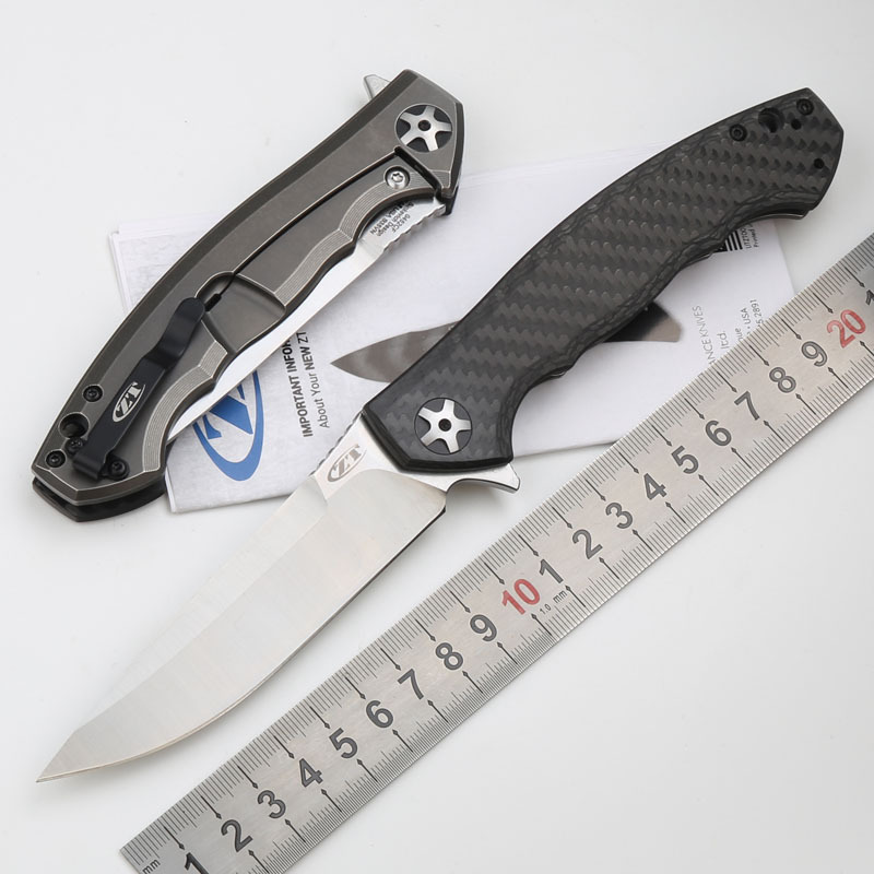 ZT 0452CF Flipper 4.13" S35VN Satin Blade, Carbon Fiber and Titanium Handles, Frame Lock