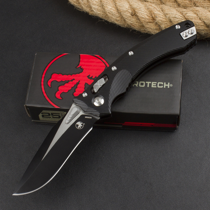 Microtech Amphibian RAM-LOK Manual Folding Knife 3.62" M390MK Plain Blade, G10 Handles