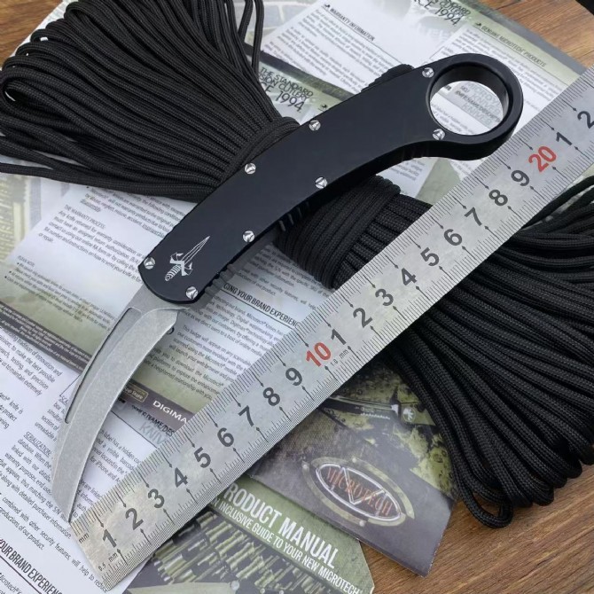 Microtech Claw Karambit Spirit bird AUTO OTF Knife 3.23" D3 Blade, Aluminum Alloy Handles