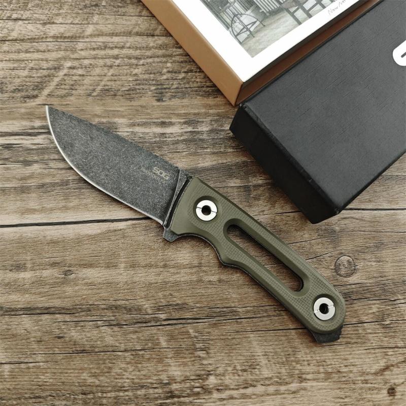 SOG Provider FX Fixed Blade Knife 3.75" 154CM Drop Point Blade, OD Green G10 Handles