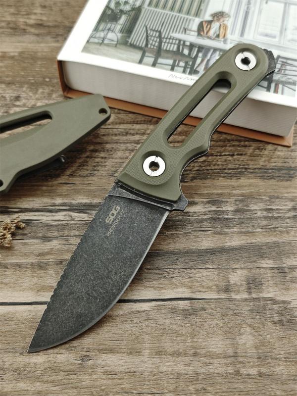 SOG Provider FX Fixed Blade Knife 3.75" 154CM Drop Point Blade, OD Green G10 Handles