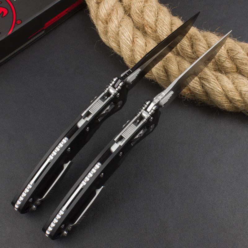 Microtech Amphibian RAM-LOK Manual Folding Knife 3.62" M390MK Plain Blade, G10 Handles