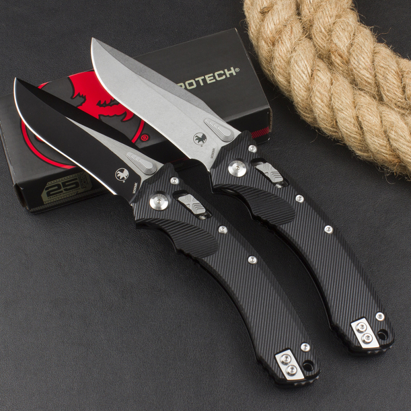 Microtech Amphibian RAM-LOK Manual Folding Knife 3.62" M390MK Plain Blade, G10 Handles