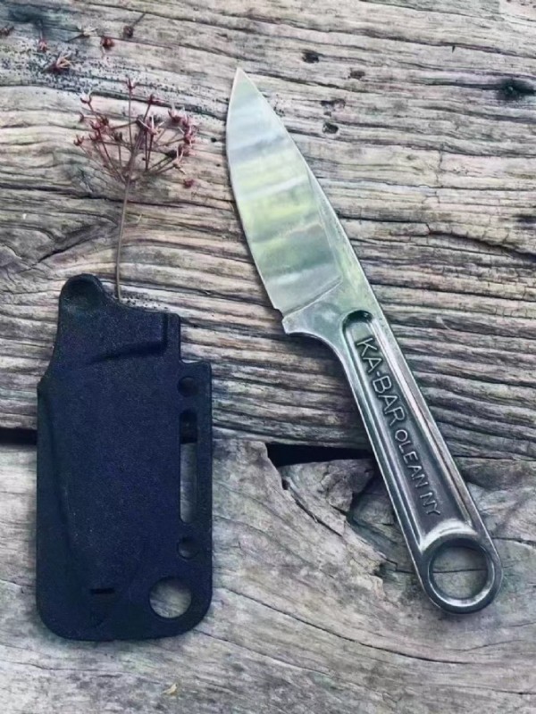 KA-BAR 1119 Forged Wrench Knife Fixed 3.15" 425 Steel Blade, Satin, One-Piece Construction, Hard Plastic Sheath