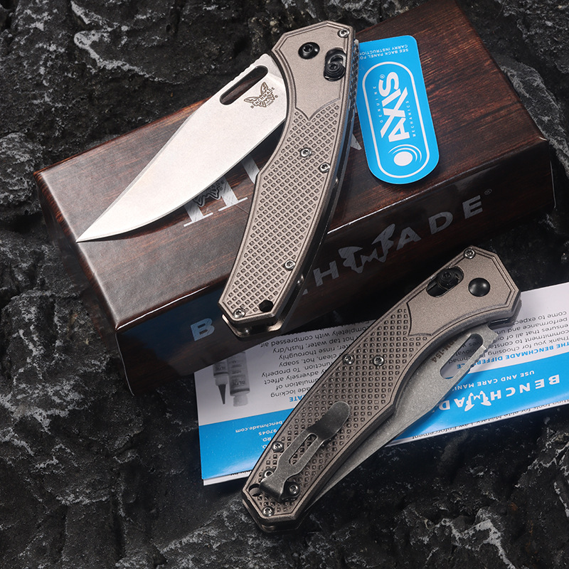 Benchmade Hunt Taggedout AXIS Folding Knife 3.46" CPM-154 Clip Point Blade, Aluminum Alloy Handles - 15535