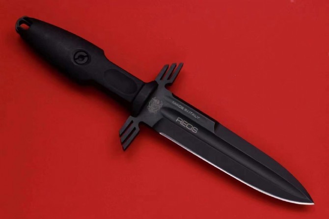 Extrema Ratio R.e.o.s Tactical Fixed Blade Knife 5.51" N690 Black Blade, Forprene Handles