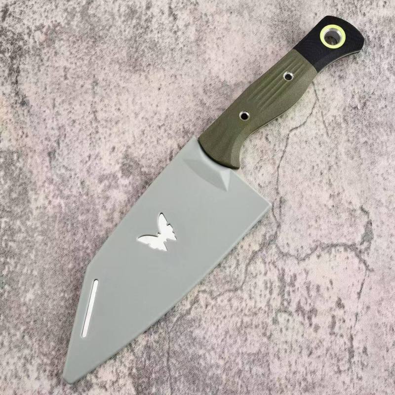 Benchmade Station Knife Fixed Blade 5.82" CPM-154 Black Clip Point Blade, OD G10 Handles with G10 Bolsters, Plastic Sheath - 4010BK-01