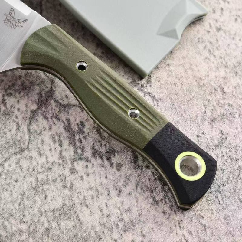 Benchmade Station Knife Fixed Blade 5.82" CPM-154 Black Clip Point Blade, OD G10 Handles with G10 Bolsters, Plastic Sheath - 4010BK-01