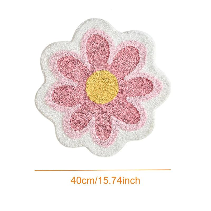 Carpet 40x40cm Toilet Rug Housewear Furnishings Cute Simple Unique Flowers Washable Multicolor Creative Bath Mat 241017