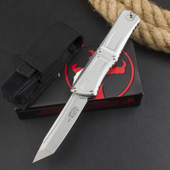 MT Combat Troodon Gen III AUTO OTF Knife 3.86" M390MK Stonewashed Tanto Blade, Aviation Aluminum Handles