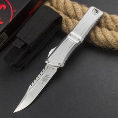 MT Combat Troodon Gen III AUTO OTF Knife 3.86" M390MK Stonewashed Tanto Blade, Aviation Aluminum Handles