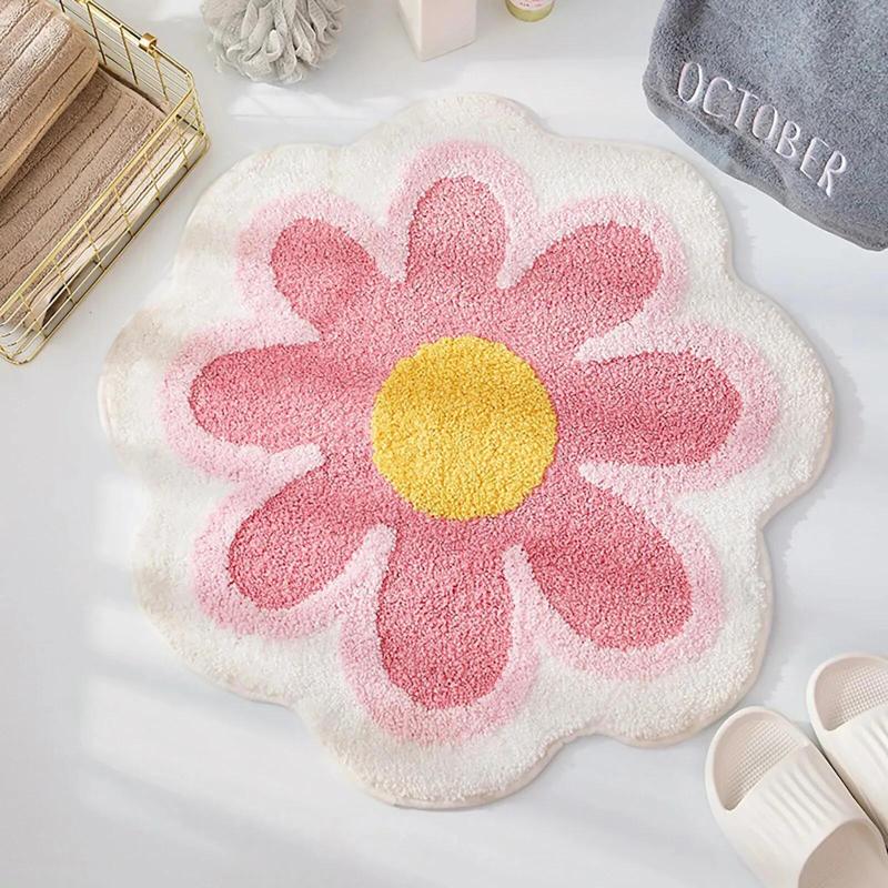 Carpet 40x40cm Toilet Rug Housewear Furnishings Cute Simple Unique Flowers Washable Multicolor Creative Bath Mat 241017