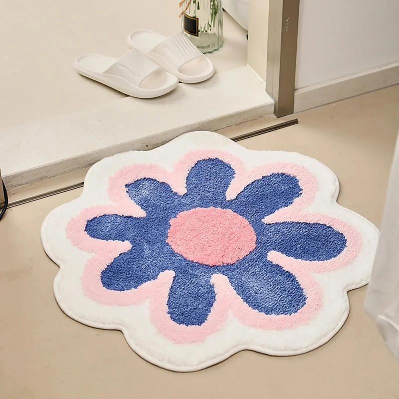 Carpet 40x40cm Toilet Rug Housewear Furnishings Cute Simple Unique Flowers Washable Multicolor Creative Bath Mat 241017
