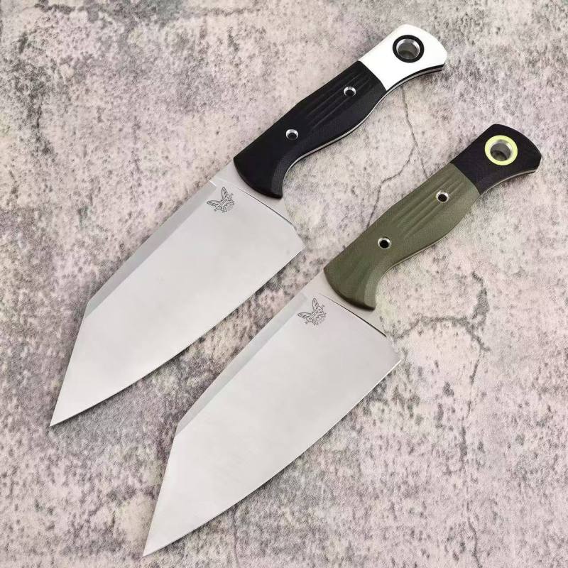 Benchmade Station Knife Fixed Blade 5.82" CPM-154 Black Clip Point Blade, OD G10 Handles with G10 Bolsters, Plastic Sheath - 4010BK-01