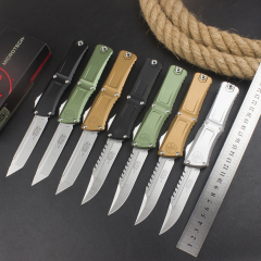 Microtech Combat Troodon Gen III AUTO OTF Knife 3.86" M390MK Stonewashed Tanto Blade, Aviation Aluminum Handles