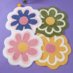 Carpet 40x40cm Toilet Rug Housewear Furnishings Cute Simple Unique Flowers Washable Multicolor Creative Bath Mat 241017