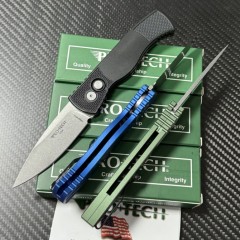 Pro-Tech TR-2 Tactical AUTO Folding Knife 3.07" CPM-MagnaCut DLC Spear Point Blade, Aluminum Handles