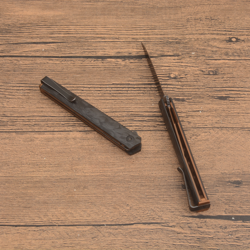 CRKT 7096YGK Richard Rogers CEO Folding Knife 3.15" D2 Black Stonewashed Plain Blade, Carbon Fiber Handles