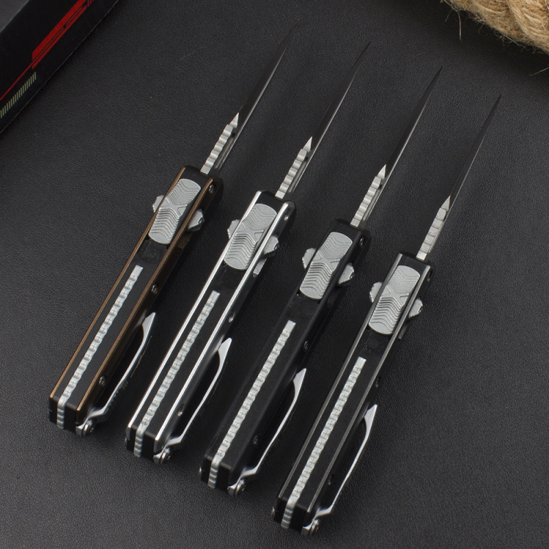 Microtech Mini 184-10 Glykon AUTO OTF Knife 2.95" D2 Blade, Aluminum Alloy Handles